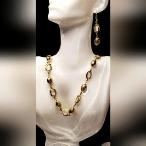 Vtg./Antique Beads Upcycled Jewelry Set 10k GF
